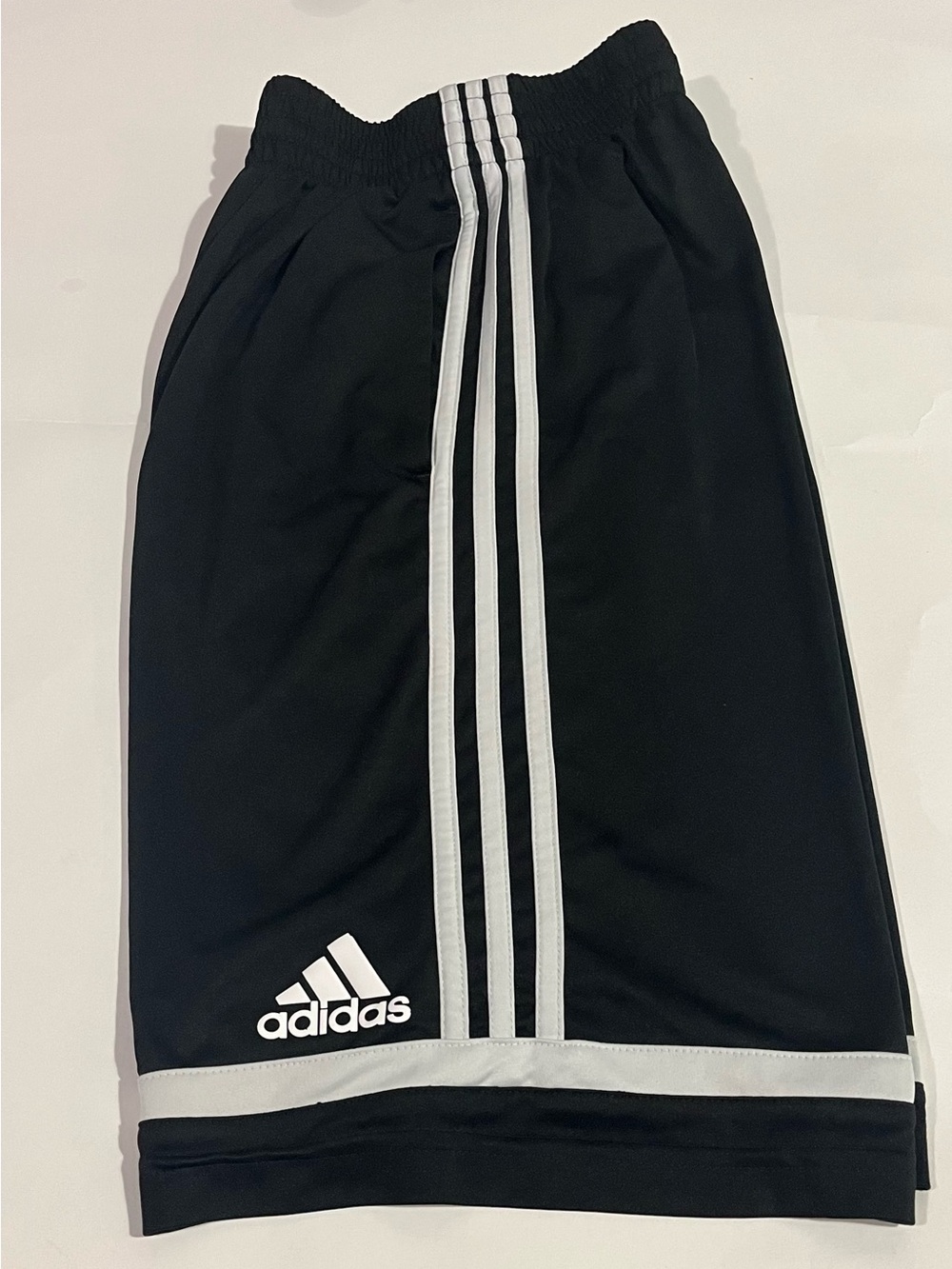 Adidas men’s Black Athletic Shorts with White Stripe